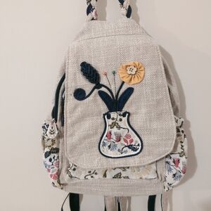 Floral Embroidered Backpack